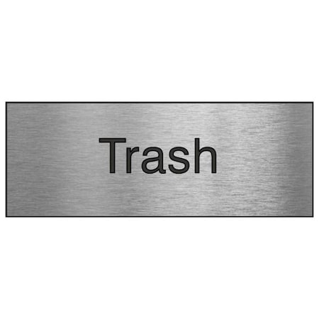 Accuform Trash, Engraved Plastic, 3 in x 8 in PSG872SL